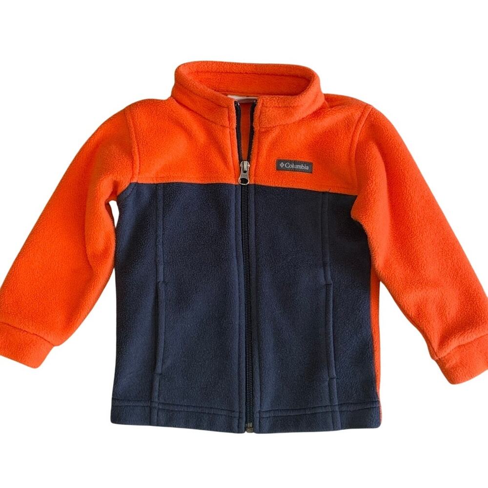 Columbia Baby Toddler Fleece Jacket Orange Navy 18-24m